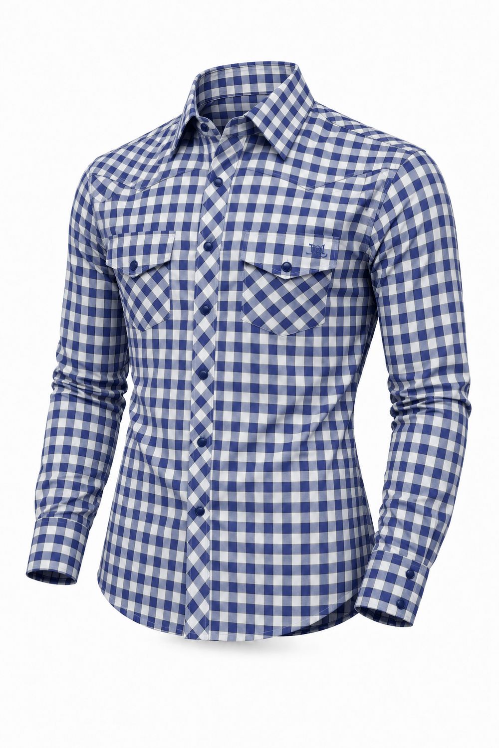 Camisa Rancho Cero Uno cuadros azules y blancos