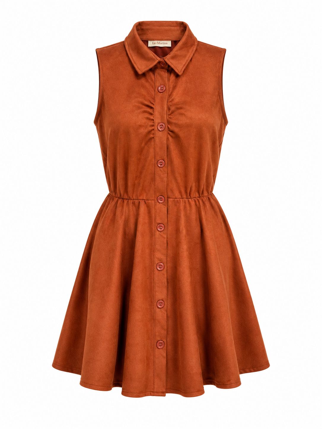 Vestido Cherry Gamuza Color Terracota