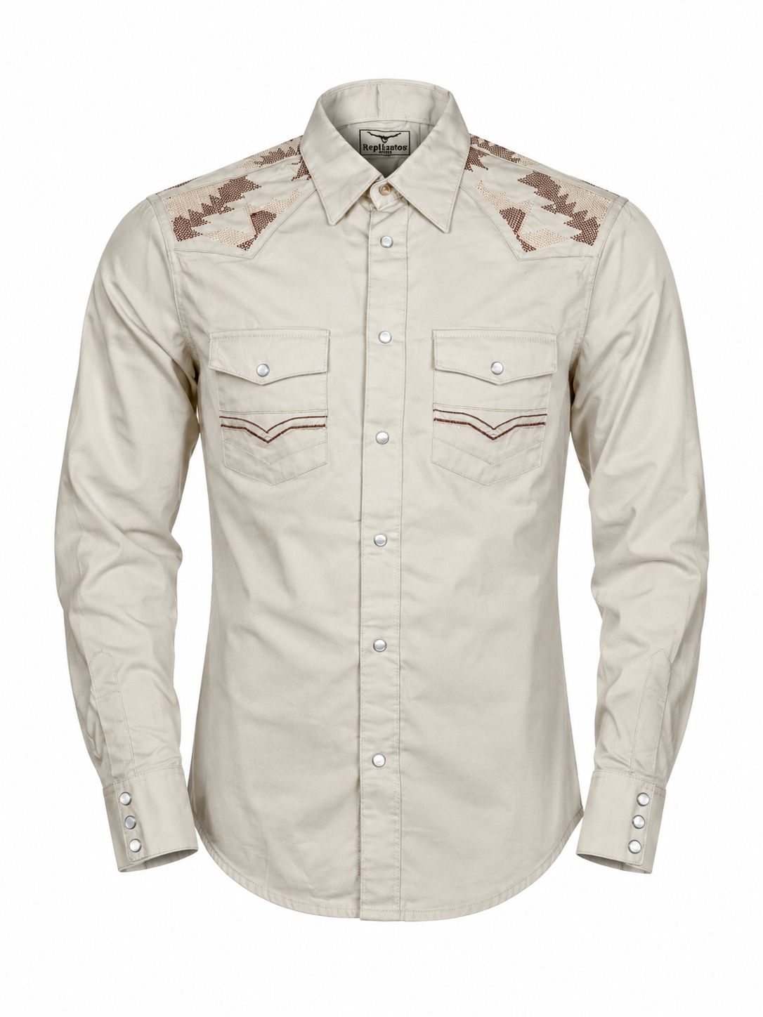 Camisa Replicados Beige con Bordados