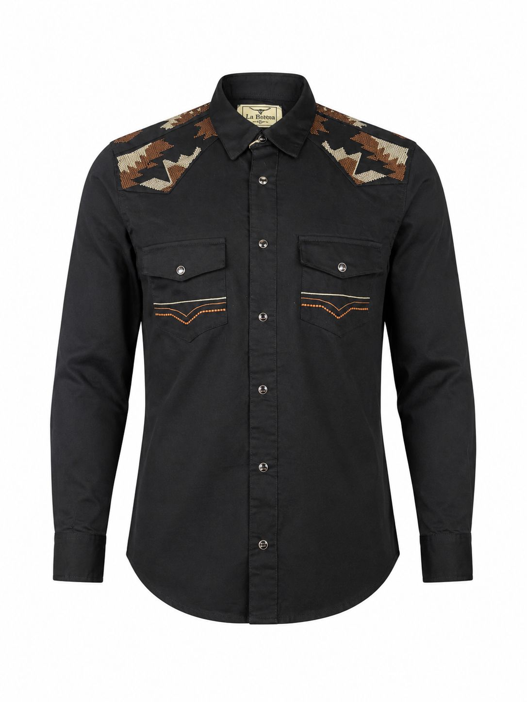 Camisa Replicados  Negra con Bordados