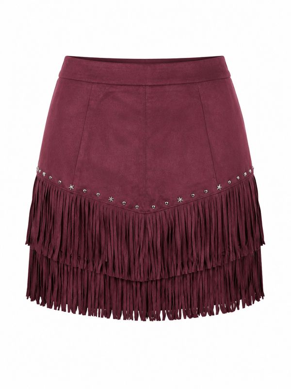 Falda Western para Mujer con Flecos – Estilo Vaquero Cowgirl