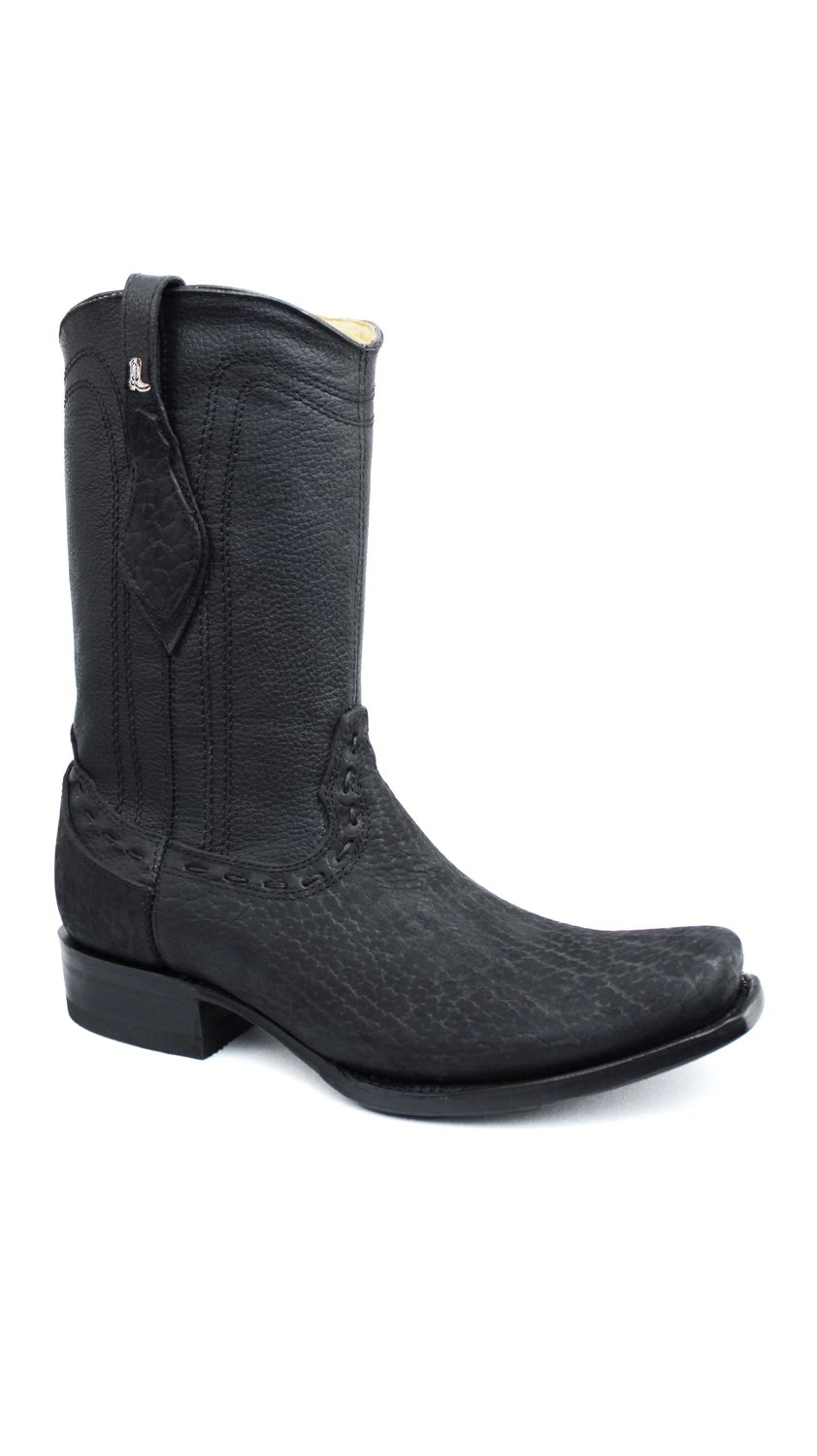 Bota Vaquera Cuello De Toro Negra Horma Dubai