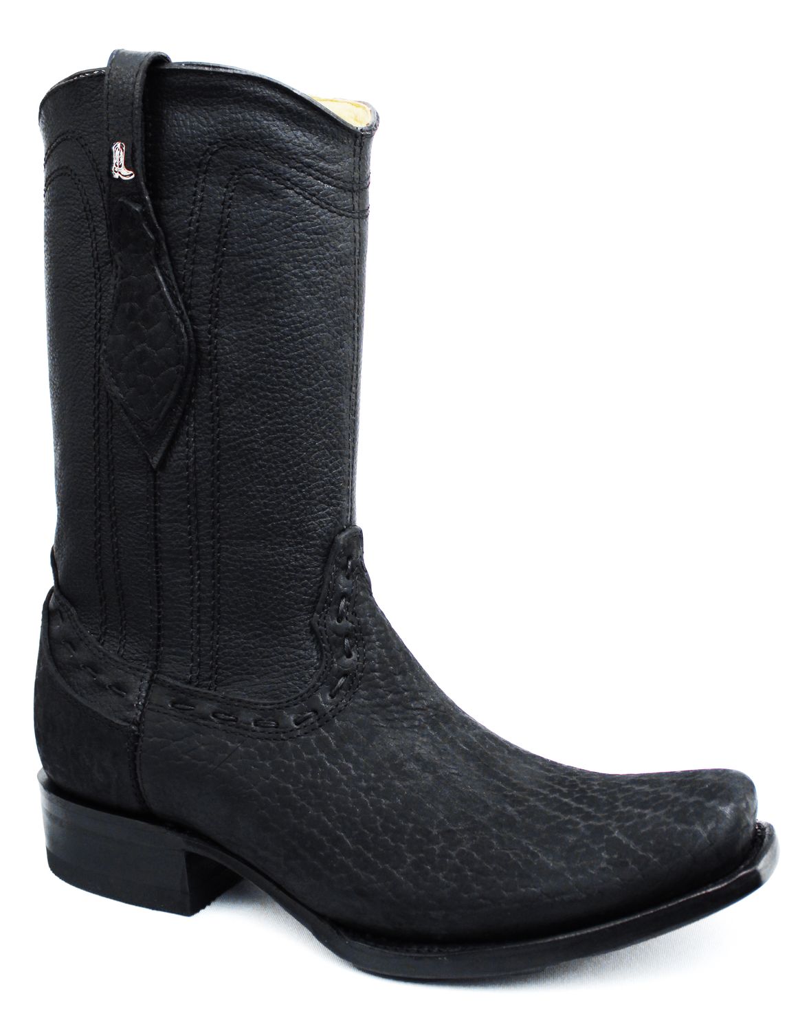 Bota Vaquera Cuello De Toro Negra Horma Dubai