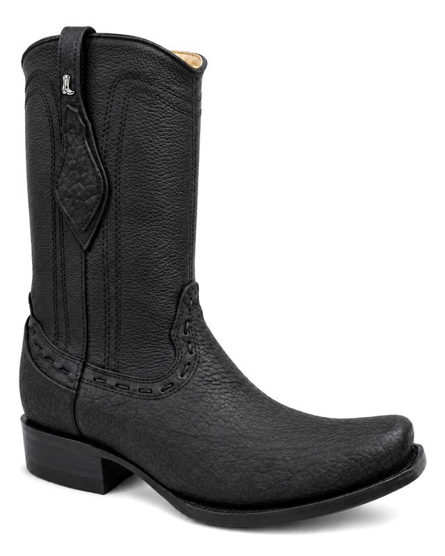 Bota Vaquera Cuello De Toro Negra Horma Dubai