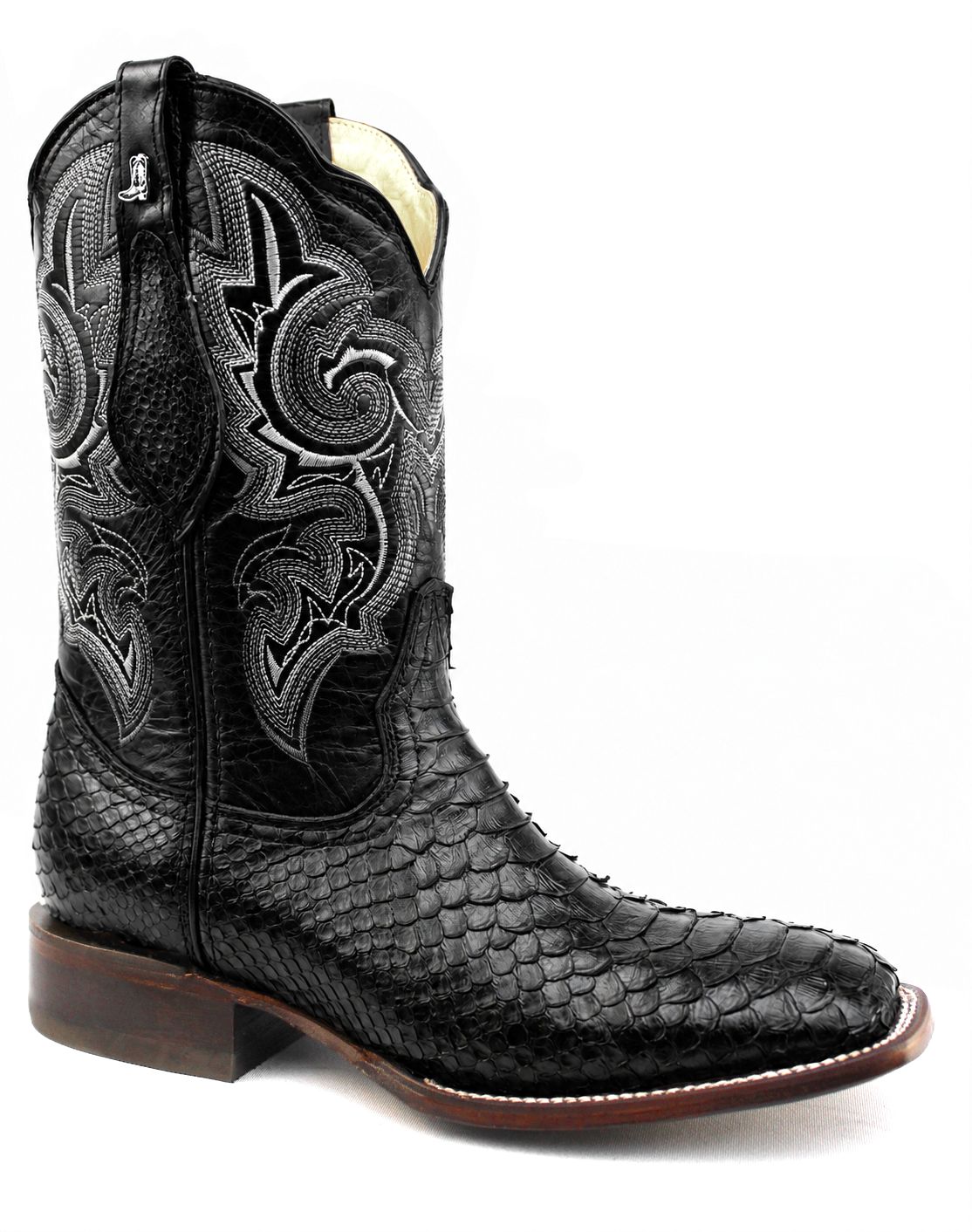 Bota Vaquera La Botota Piel Python Negra Horma Rodeo
