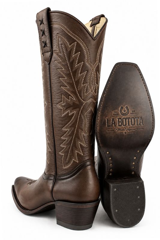 Bota Vaquera Dama La Botota Venado Brandy 14 Pulg Punta X