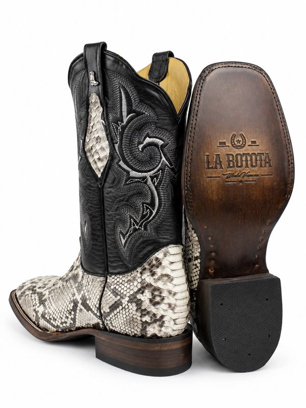 Bota Vaquera La Botota Piel Python Natural Horma Rodeo