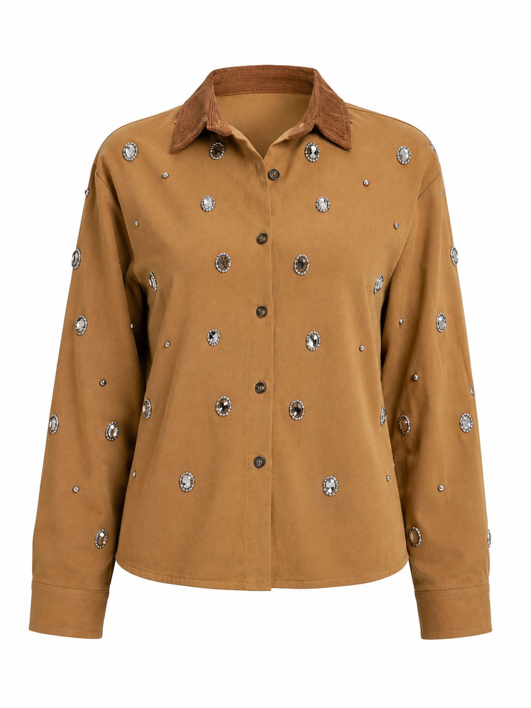 Camisa Vaquera para Mujer – Estilo Western en Color Camel