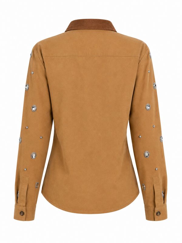 Camisa Vaquera para Mujer – Estilo Western en Color Camel