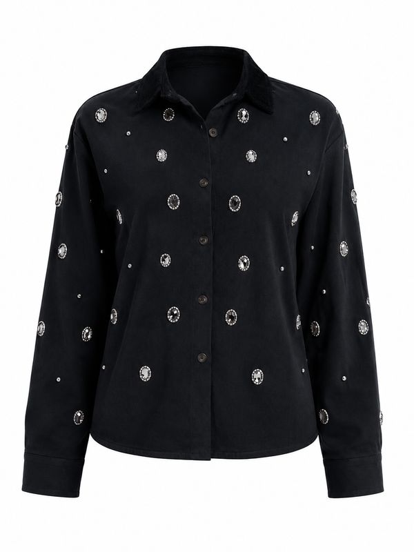 Camisa Vaquera para Mujer – Estilo Western en Color Negro