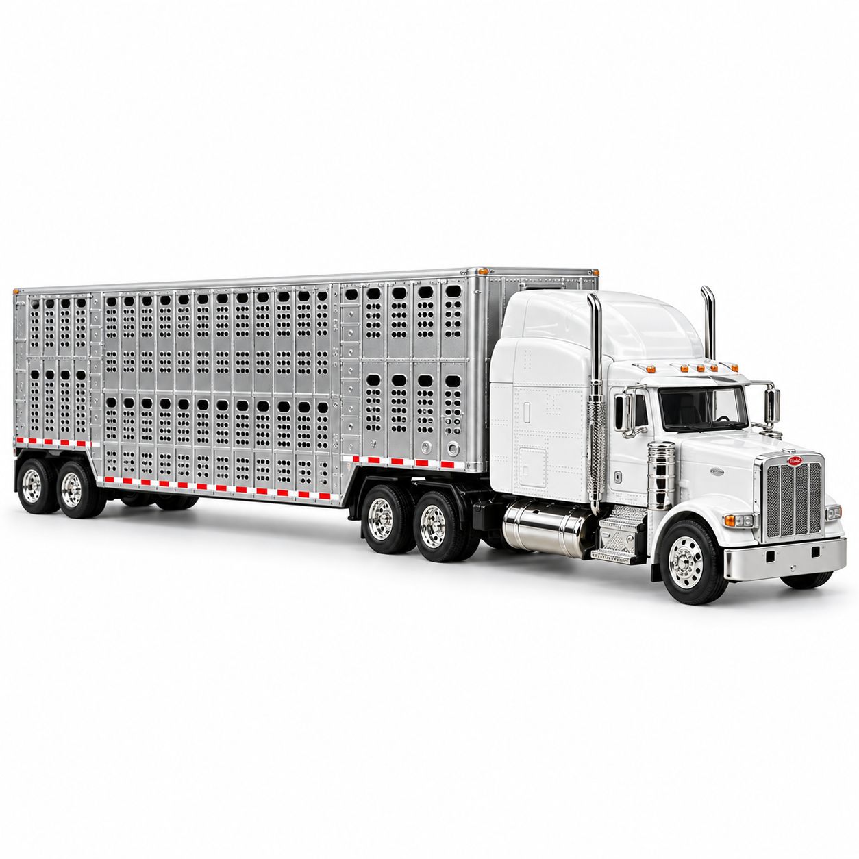 ​Peterbilt Model 379 con Remolque Ganadero – NewRay – Escala 1:32