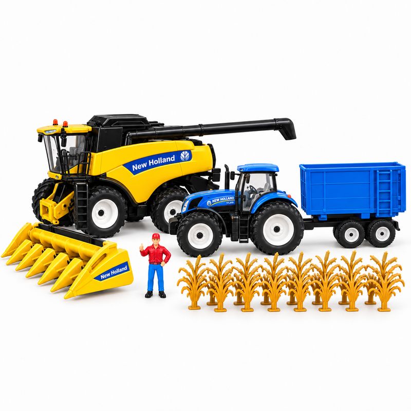 Set Agrícola New Holland CR9090 + Tractor T7.270 – NewRay – Escala 1:32