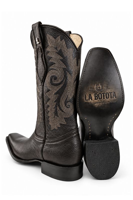 Bota Vaquera La Botota Piel Flotter Café Horma Holandesa