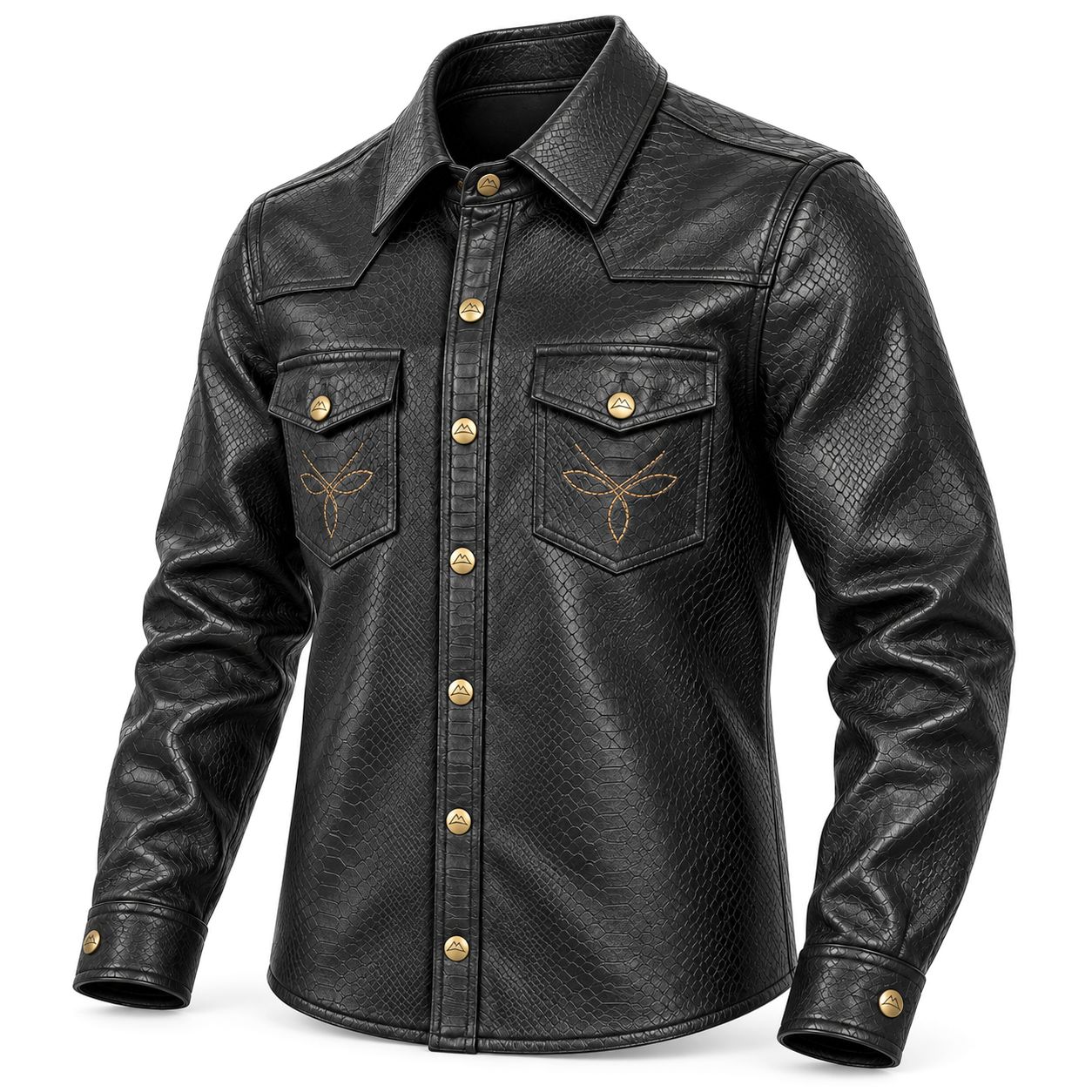 Chamarra Vaquera Denver Hombre Negra Estilo Western