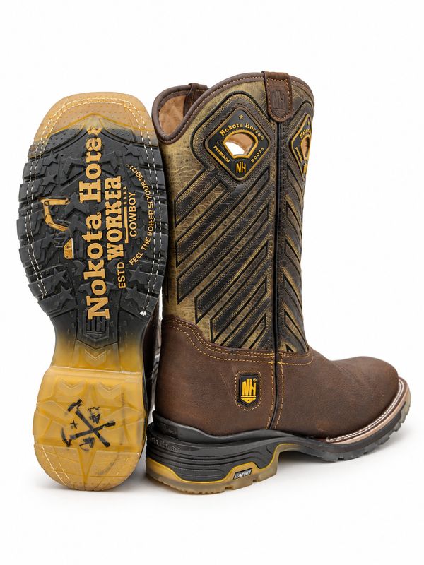 Bota Vaquera Nokota Horse Campbell 19 Café Suela 3D Track
