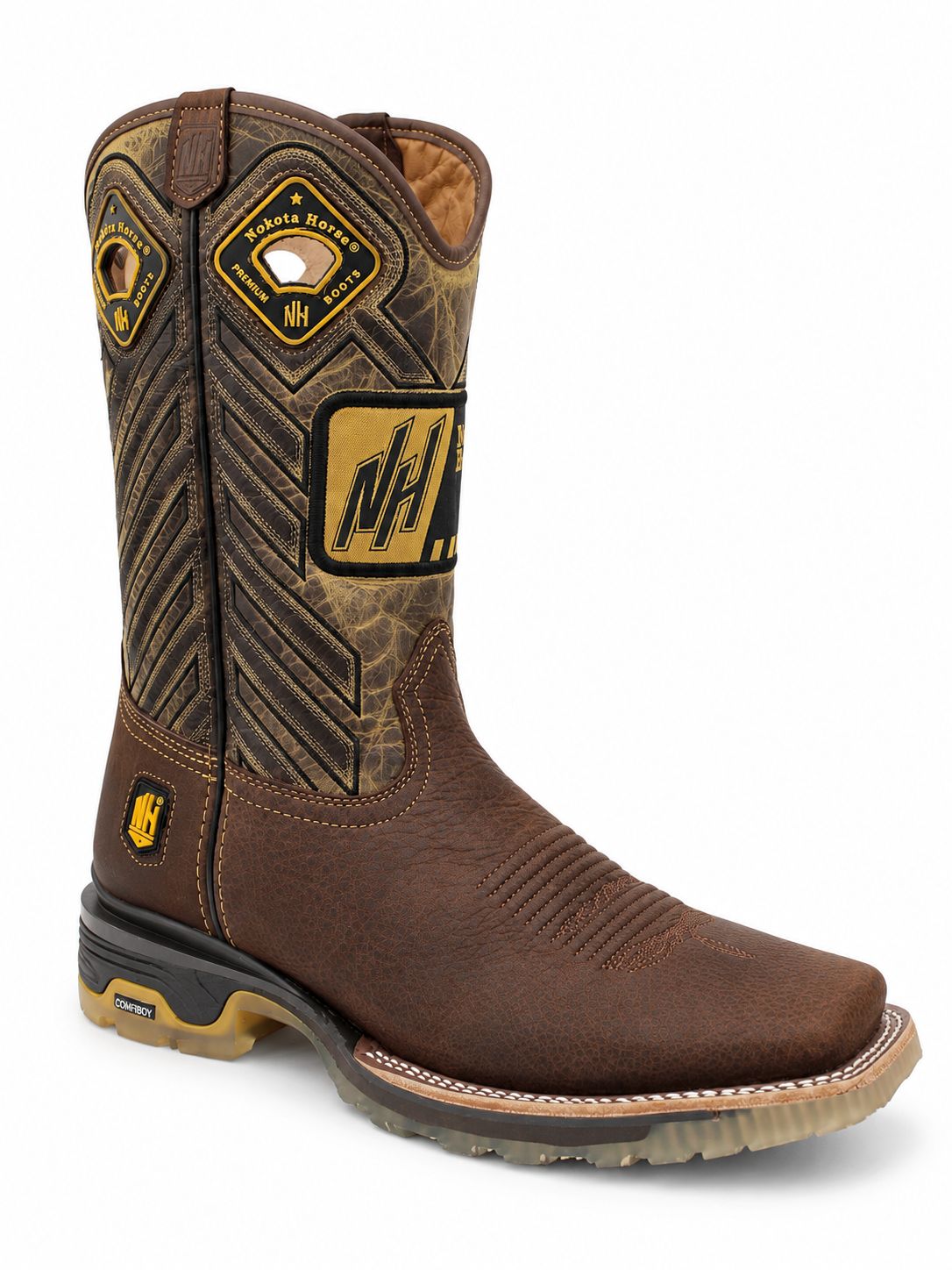 Bota Vaquera Nokota Horse Campbell 19 Café Suela 3D Track