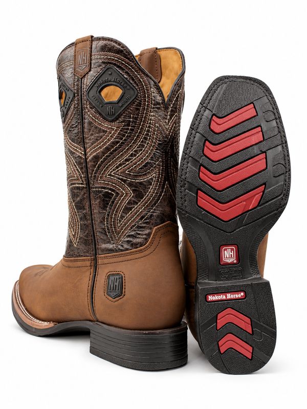 Bota Vaquera Nokota Horse Morgan 10 Piel Crazy Miel