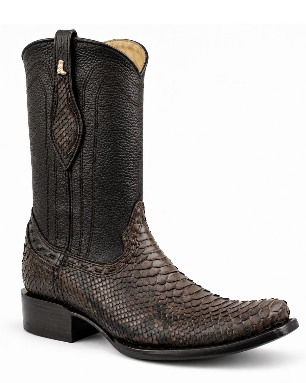 Bota Vaquera La Botota Python Wash Off Café Horma Bubai