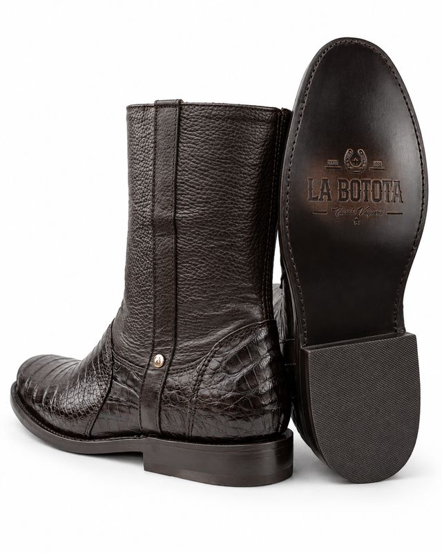 Bota Vaquera La Botota Cocodrilo Café Horma Suiza