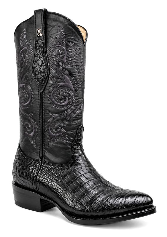 Bota Vaquera La Botota Cocodrilo Belly Negro Horma Oval