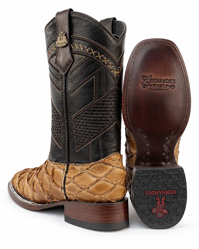 Bota Vaquera Pirarucú Hernández West Miel Bulldog Suela Cuero
