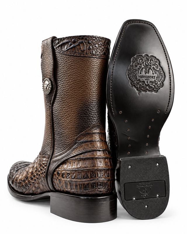 Bota Cocodrilo Hernández West Miel Horma Dubai Suela Cuero