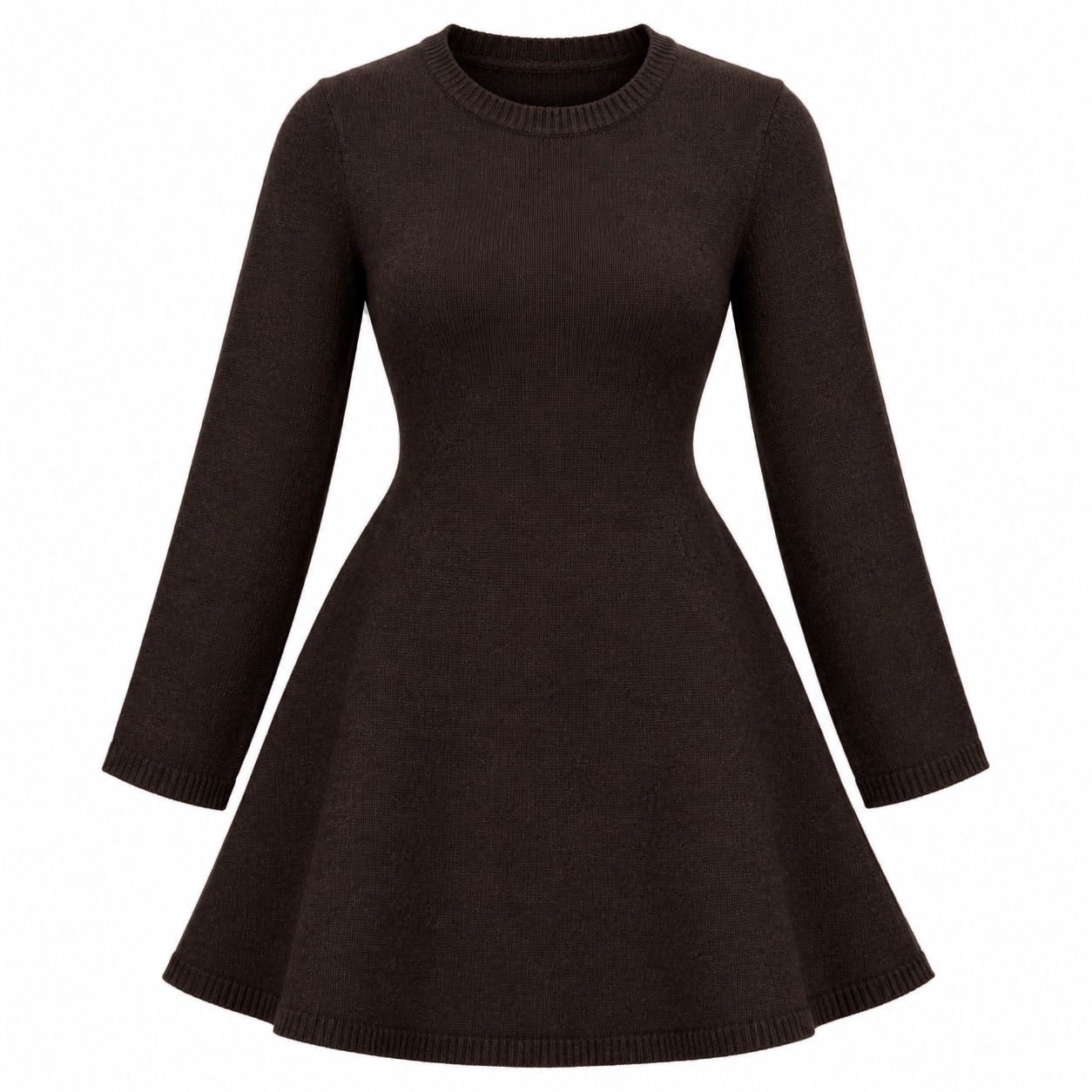 Vestido Corto de Punto Café