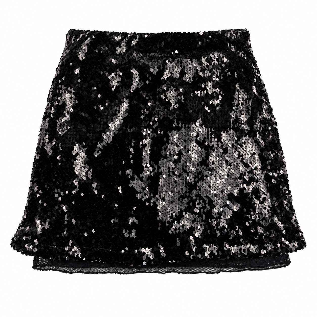 Falda Corta Negra con Lentejuelas