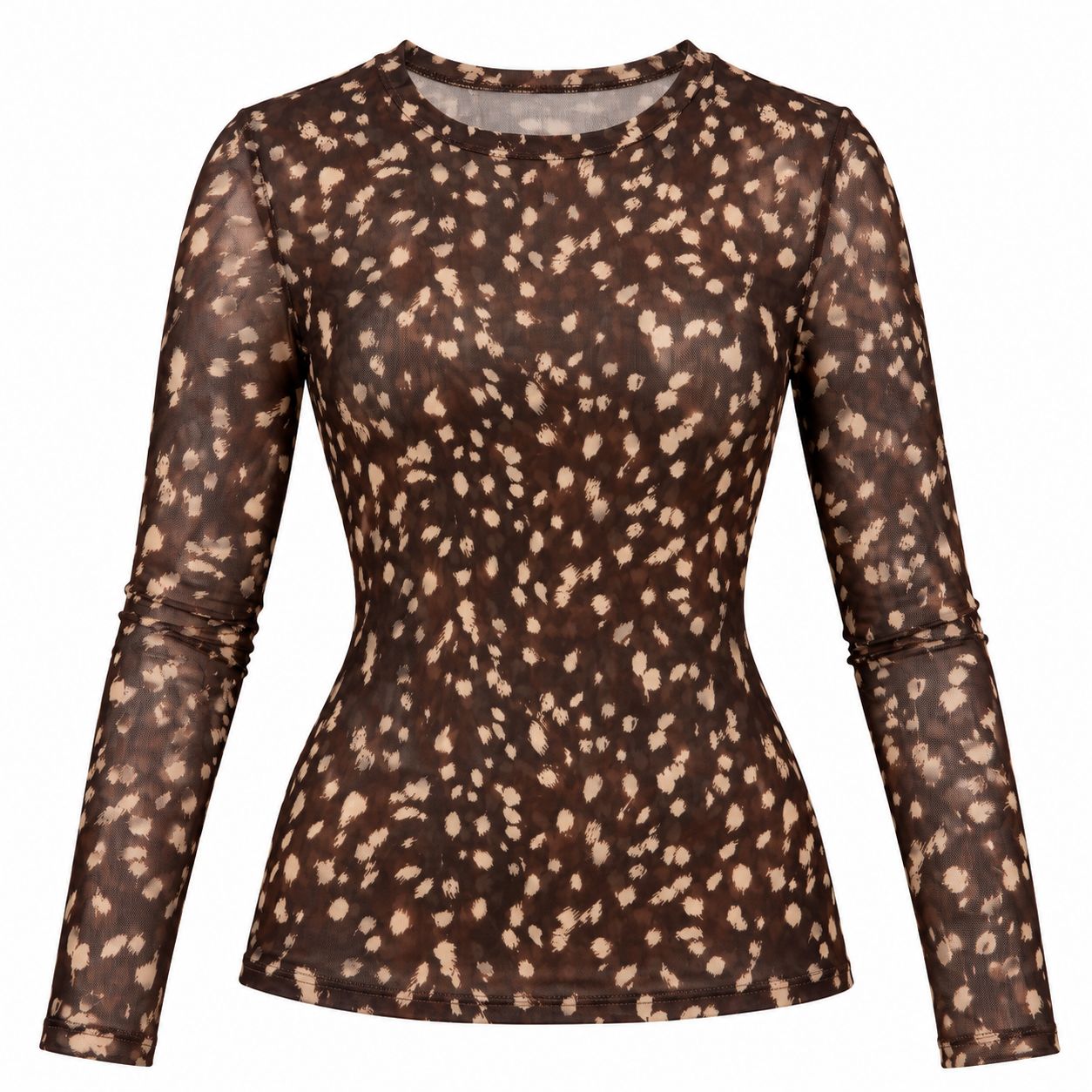 ​Blusa Mesh Café Oscuro