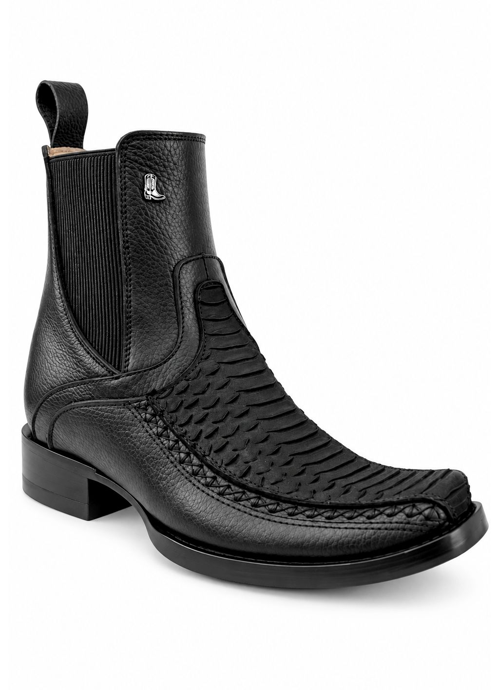 Bota de Piel La Botota Broon Imit. Pitón Negra Horma Dubai DV