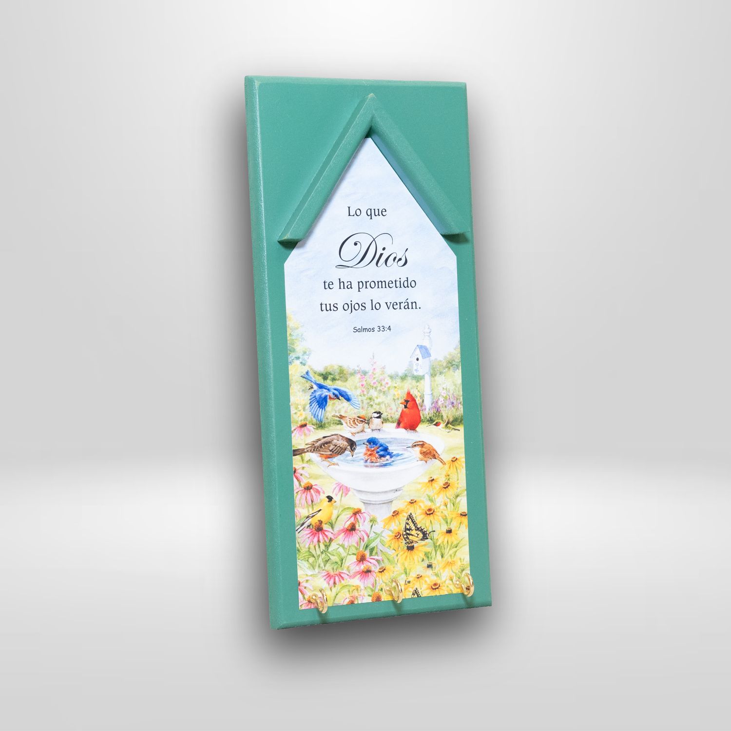 PORTA LLAVE CASITA CON TEXTO BIBLICO