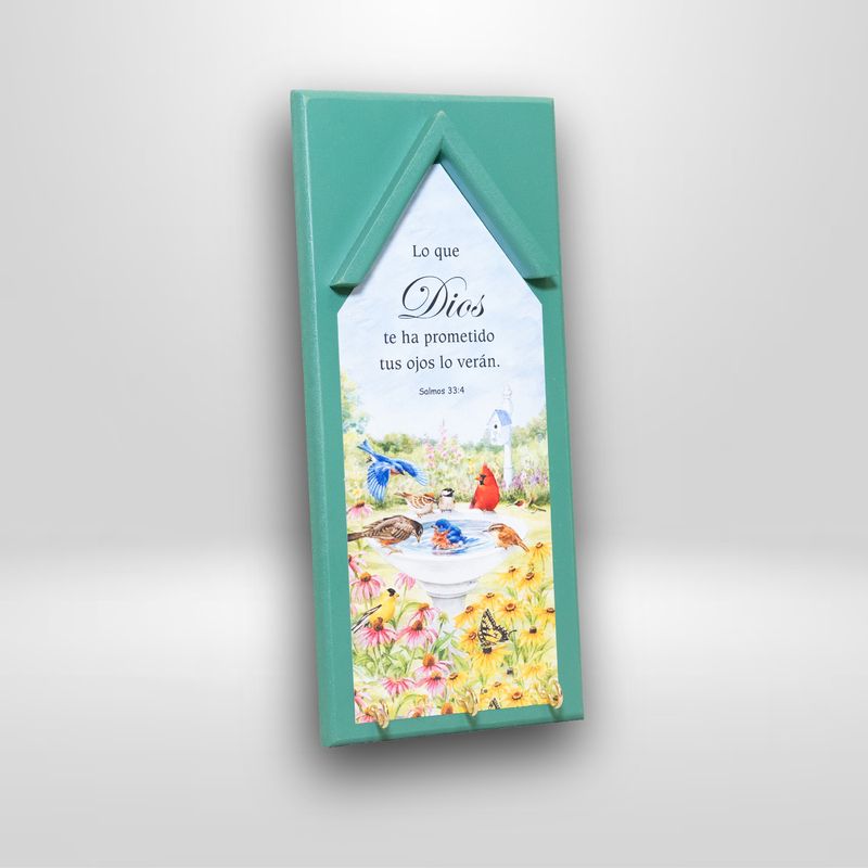PORTA LLAVE CASITA CON TEXTO BIBLICO