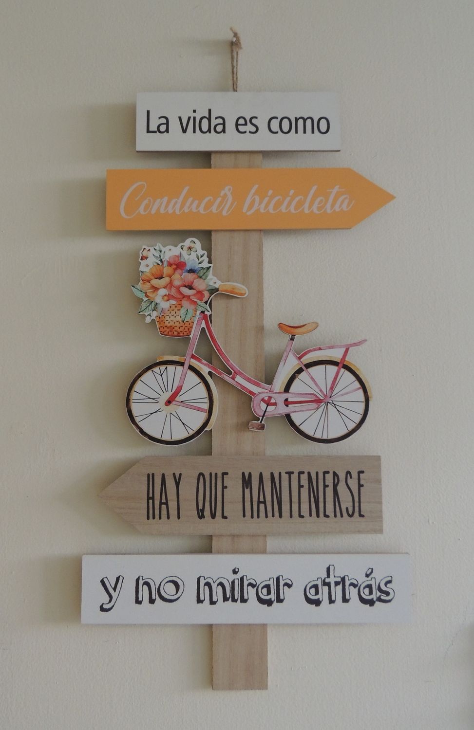 Cartel de Madera - Bicicleta