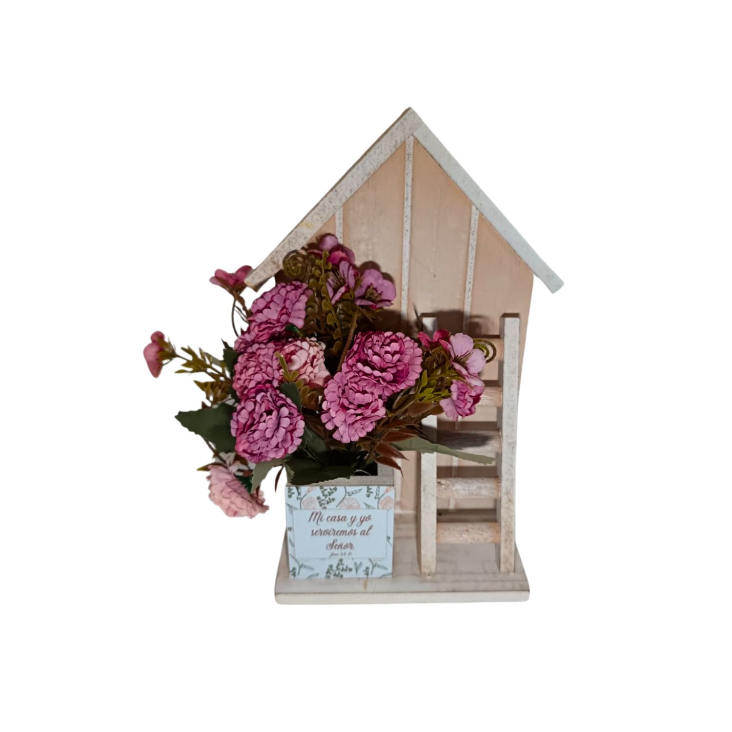 Casa de Madera con Flores