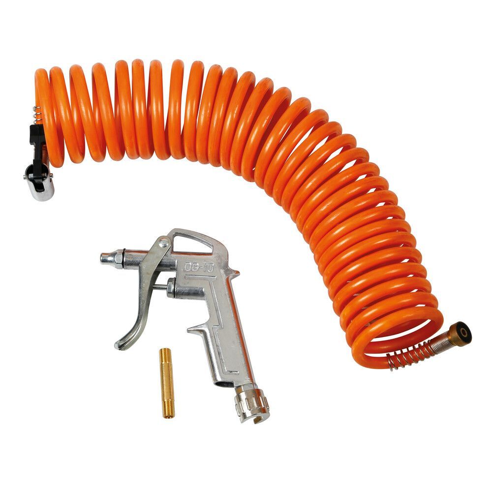 AIR-KIT, TUBO EN ESPIRAL 5 M + PISTOLA DE AIRE COMPRIMIDO