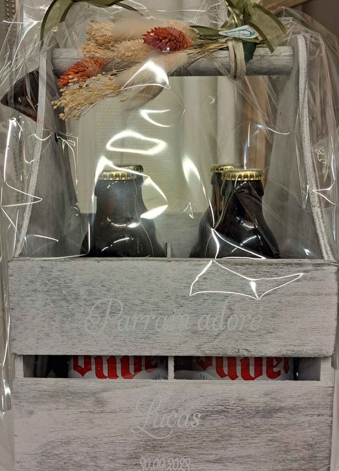 Kistje zonder bier personaliseerbaar/panier sans bières personnalisable
