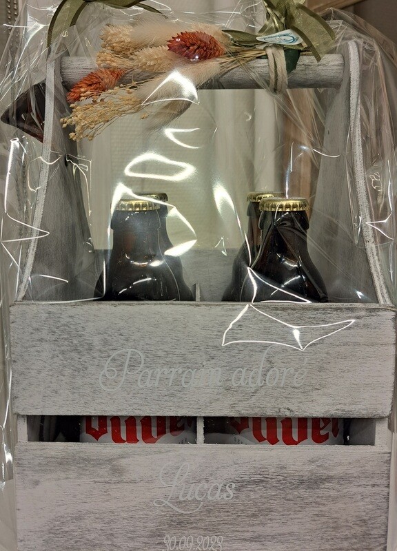 Kistje zonder bier personaliseerbaar/panier sans bières personnalisable