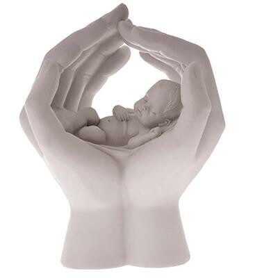 Baby in handen/bébé dans les mains