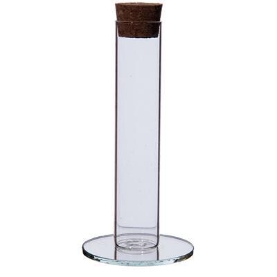 Buisje op spiegel in glas/éprouvette sur miroir en verre