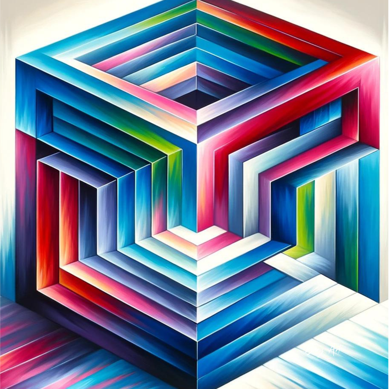 Gary Art Leinwand Spectrum Cube  80 x 80 cm auf Canvas 1300 (##126##) Unikat