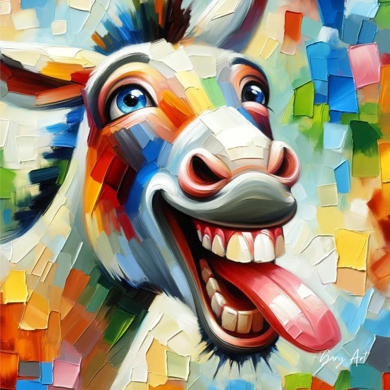Gary Art® Leinwand Laughing Joy 80 x 80 cm auf Canvas 1300 (##185##) Unikat