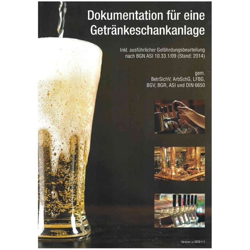 Dokumentation für eine Getränkeschankanlage, vormals Betriebsbuch
