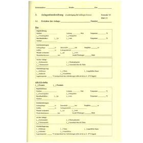 Dokumentation für eine Getränkeschankanlage, vormals Betriebsbuch