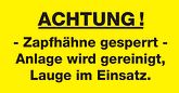 Warnschild für die Dauer der Reinigung