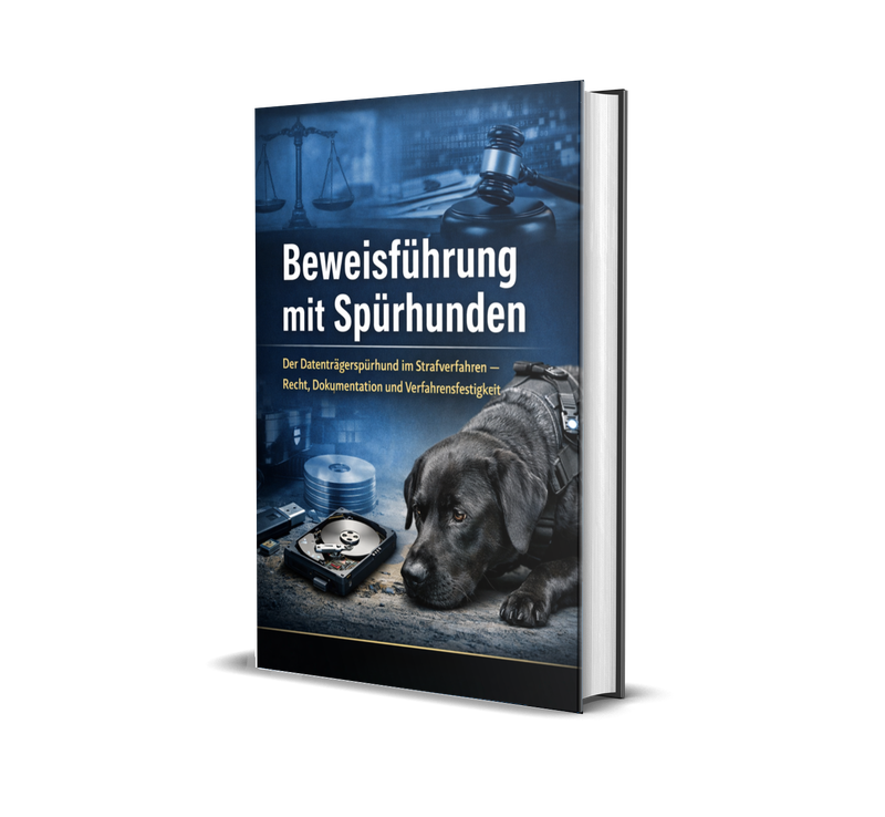 🇩🇪 BEWEISFÜHRUNG MIT SPÜRHUNDEN  Der Datenträgerspürhund im Strafverfahren: Recht, Dokumentation und Verfahrensfestigkeit
