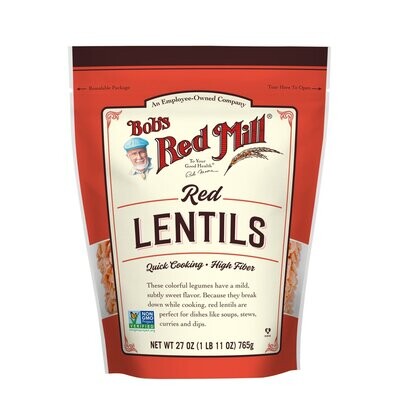 Bob&#39;s Red Mill Red Lentil Dry Beans 27 OZ