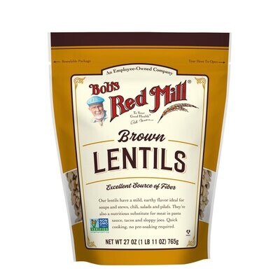 Bob&#39;s Red Mill Brown Lentil Dry Beans 27 OZ