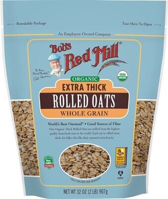Bob&#39;s Red Mill Organic Extra Thick Rolled Oats 32 OZ