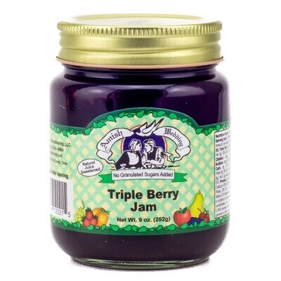 Amish Wedding Naturally Juice Sweetened Triple Berry Jam 9oz