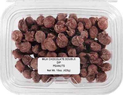 Double Dipped Chocolate Covered Peanuts Tub 15 OZ